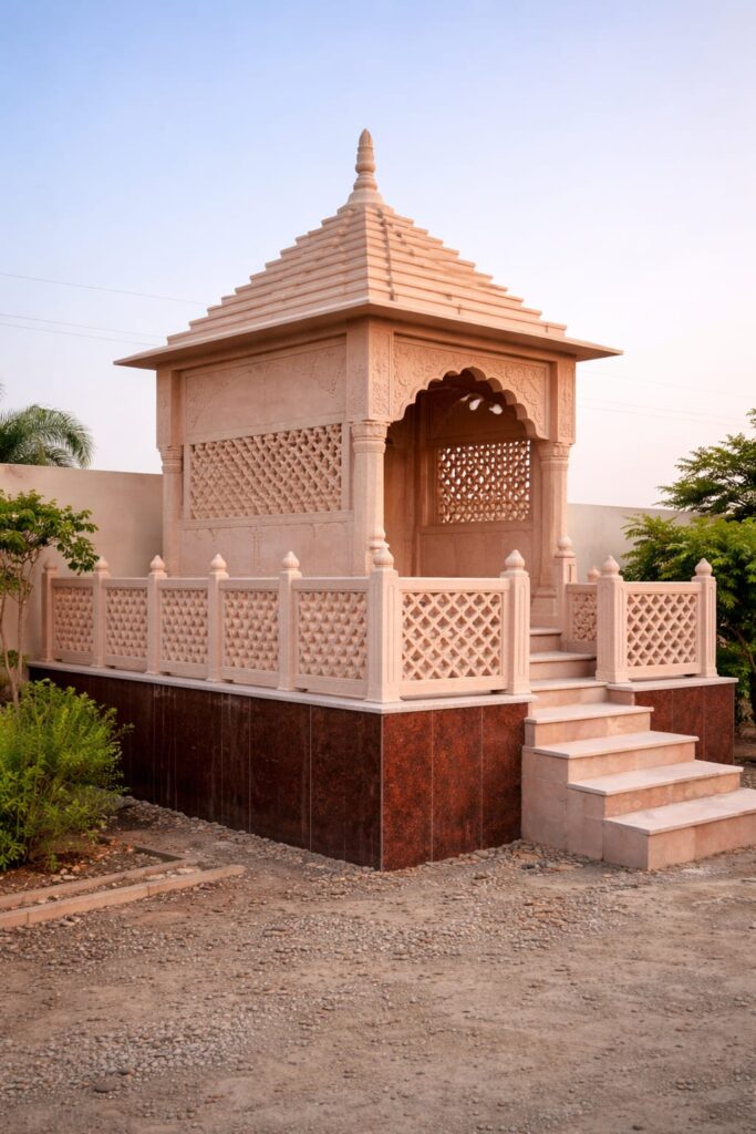 pink sandstone temple india
