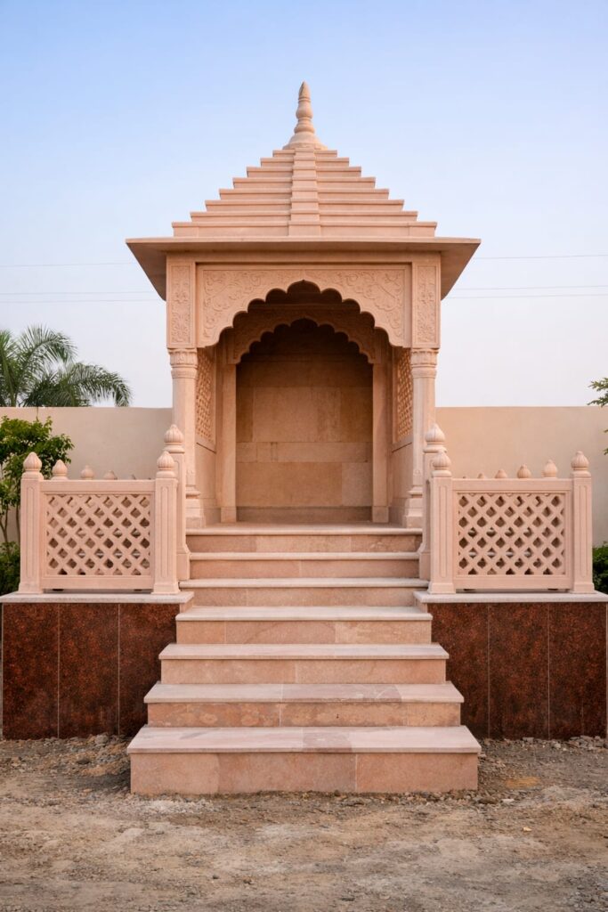pink sandstone temple