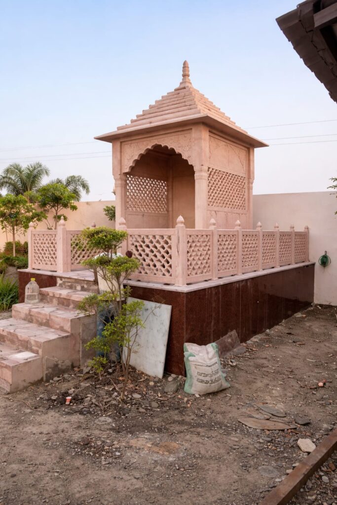 pink sandstone temple india