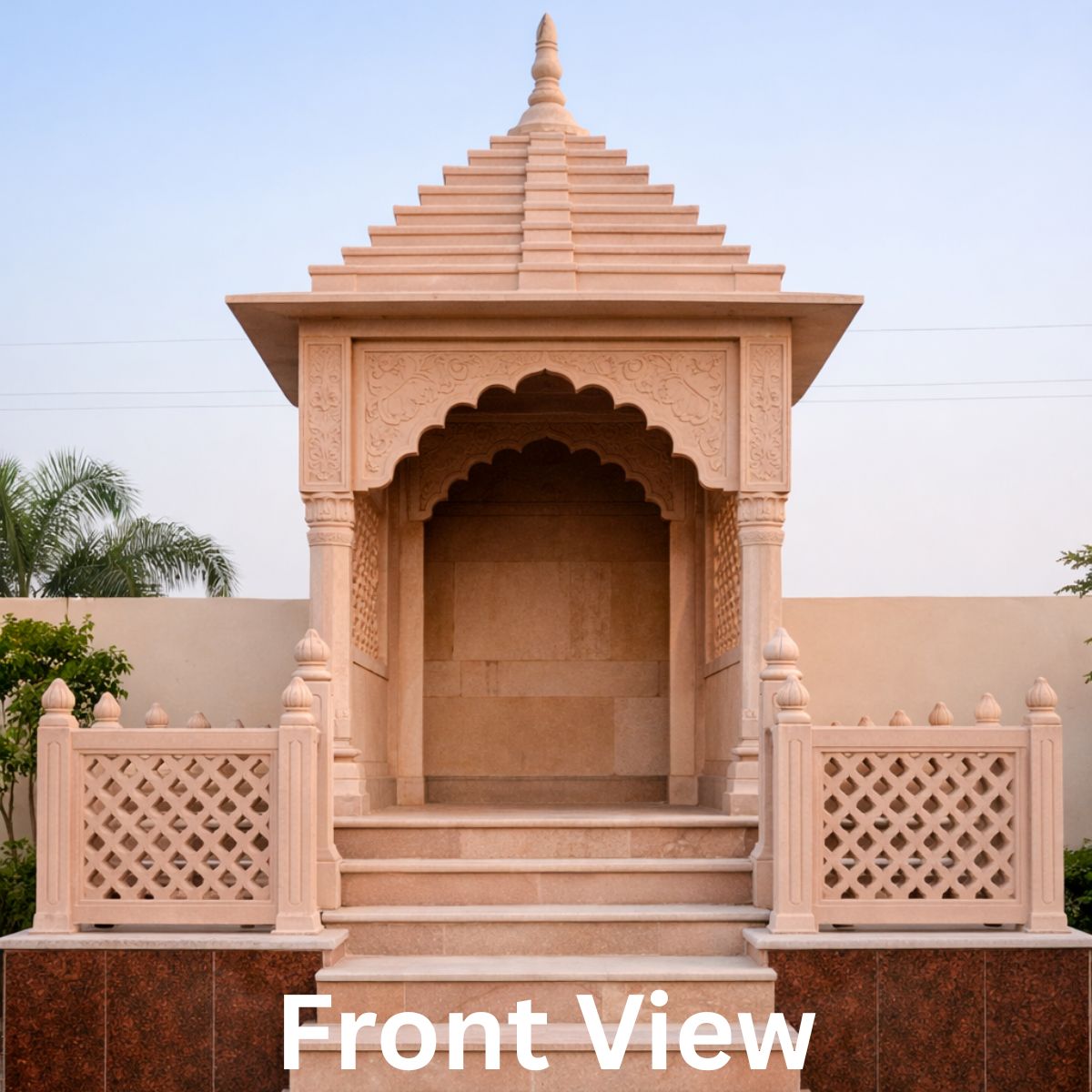 pink sandstone temple price front view by Shri Krishna Stone Company Rajasthan