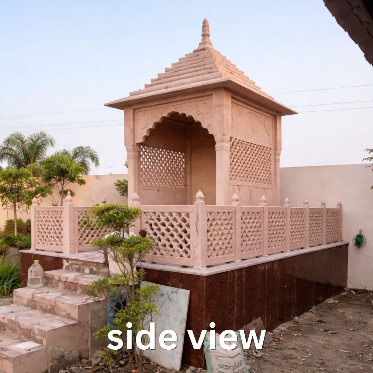 pink sandstone temple price side view Rajasthan