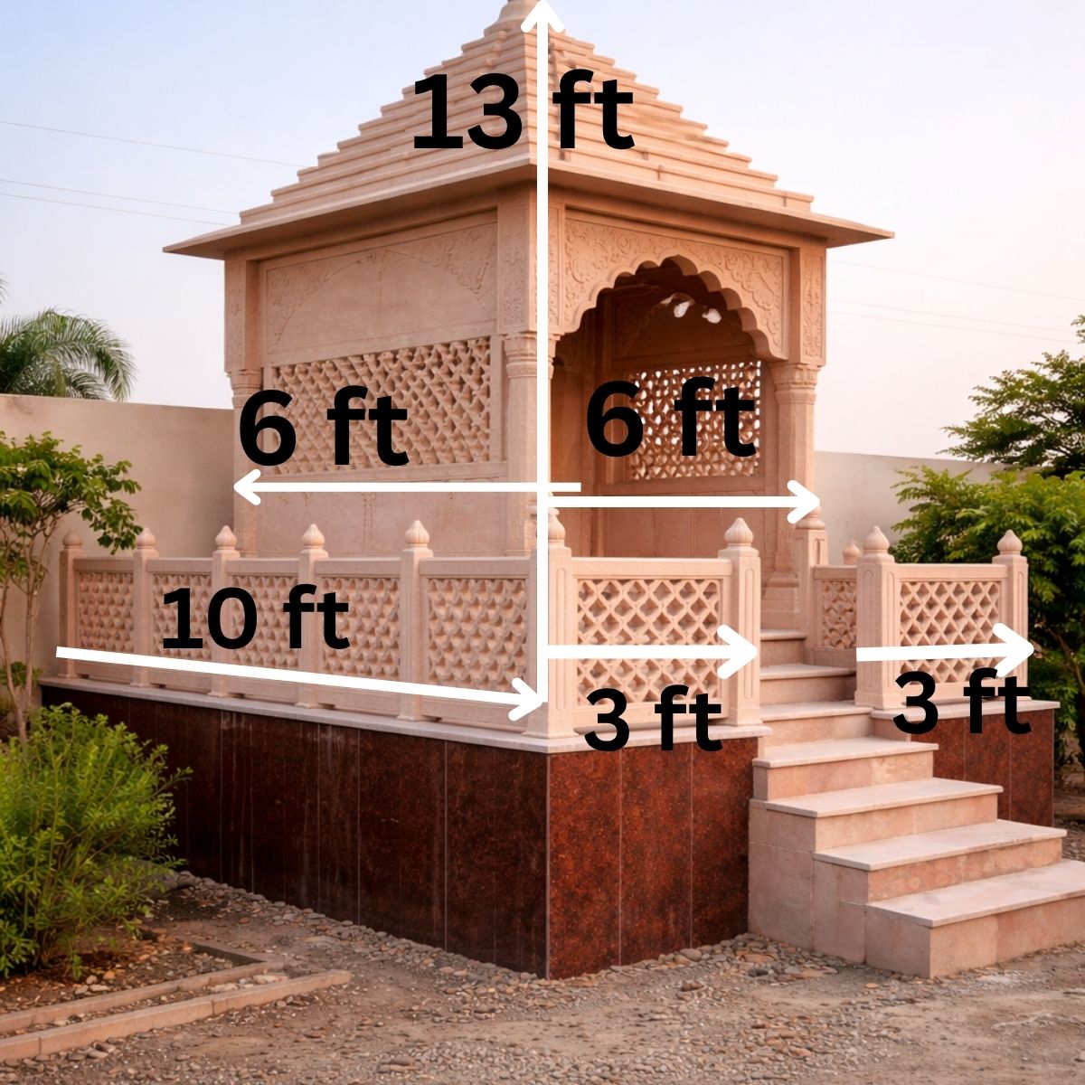 pink sandstone temple price in Rajasthan